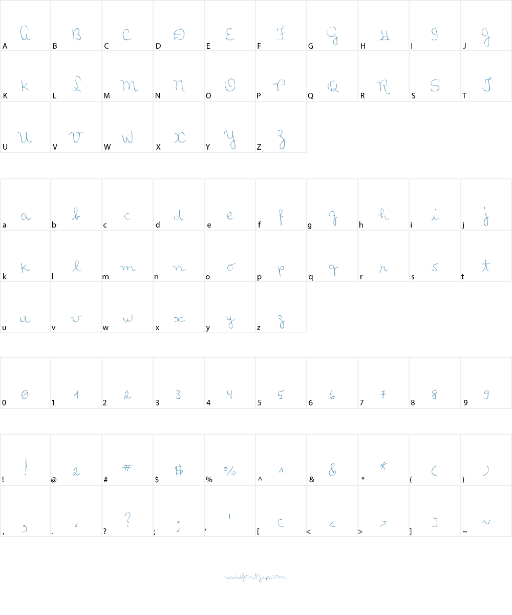 MTF Loli's Handwriting Font Character